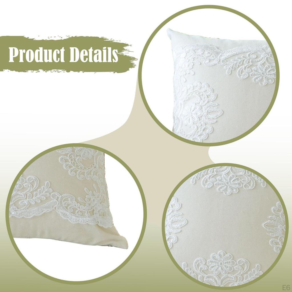 French Lace Throw Pillow 45x45cm Sofa Cushion for Chair High End Banquet