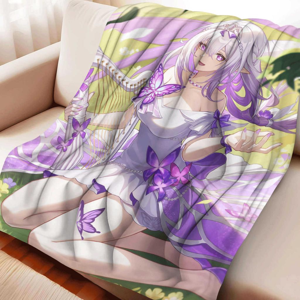 Cute Cartoon Girl Firefly Soft Flannel Blanket Cover Warmth Soft Anime Blanket Multifunctional Decor Home Universal Blankets