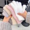 Guanti Invernali alla Moda in Velluto di Visone a Cinque Dita Caldi e Antifreddo in Peluche per Donna da Esterno Ciclismo Guanti Monocolore
