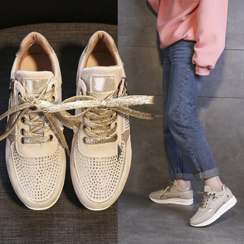 New Flat Round Toe Rhinestone Single Shoes, Fashionable, Sporty and Casual Shoes for Women