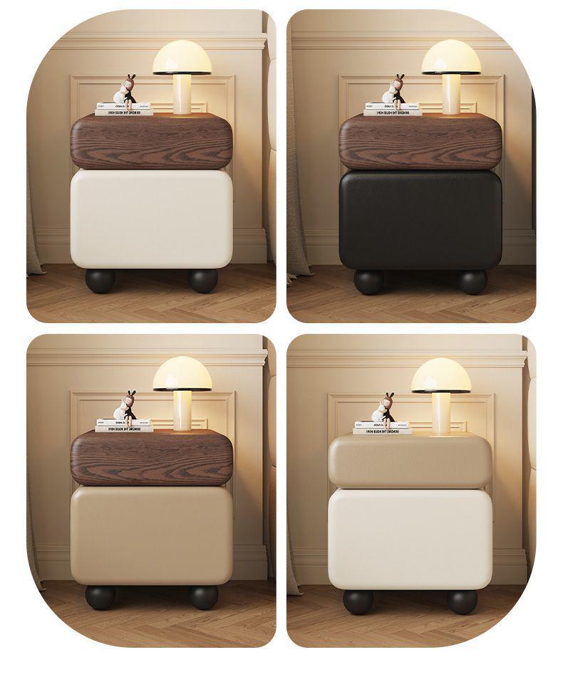 2025 Modern Medieval Solid Wood Bedside Table - Creative, Simple, and Luxurious High-End Storage Cabinet