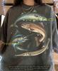 Fisch Ozean Tierwelt Makrele Forelle Blauer Marlin Langnasiger Hecht Comfort Colors® T-Shirt, Angel-Enthusiast Meeresnatur Vintage Stil Tees,