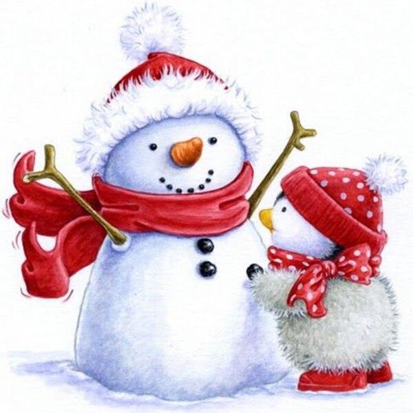 Full Round Drill 5d Diamond Embroidery Cartoon Santa Claus DIY Diamond Painting Snowman Christmas Gift Mosaic Cross Stitch Kit