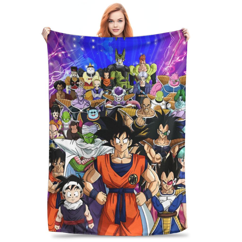 Dragon Ball Z Flannel Throw Blankets Japan Cartoon Blanket for Bedding Car Super Warm Bedspread