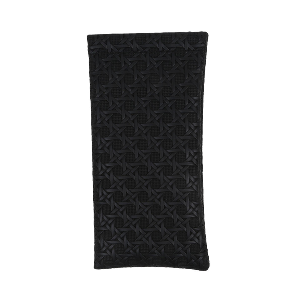 

1 шт. Минималистичный элегантный модный чехол для очков с плетеной текстурой из искусственной кожи, портативный ящик для хранения солнцезащитных очков, прочный защитный контейнер one size чёрный