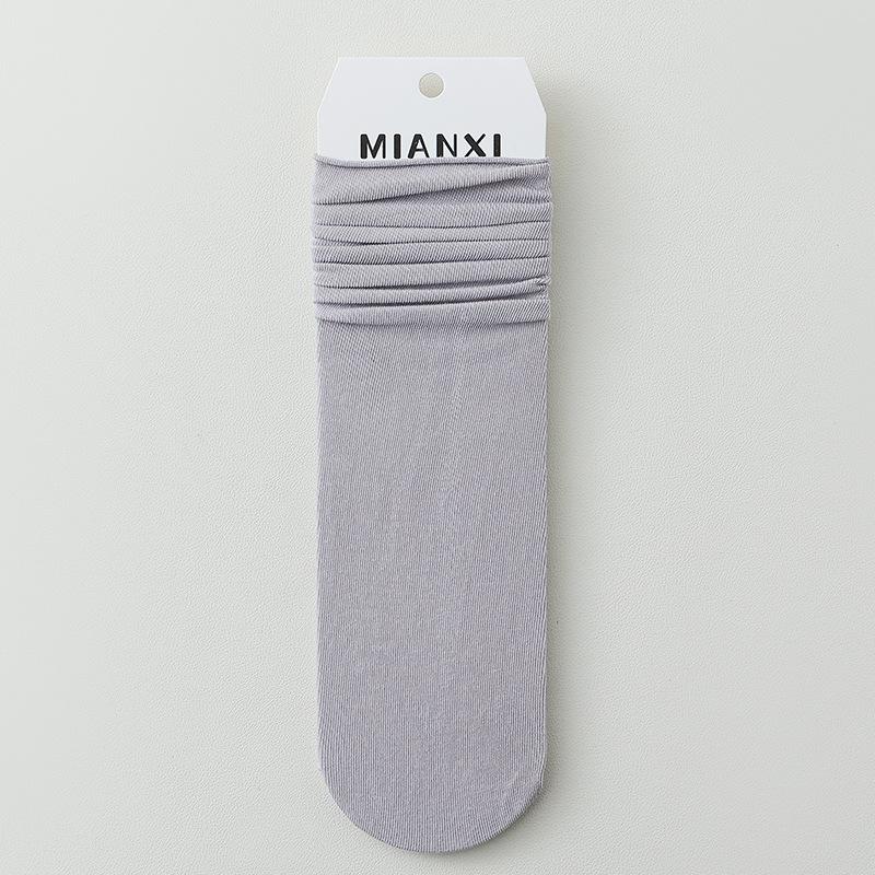 Female Summer Thin Cotton Month Son In The Tube Boneless Pile Socks