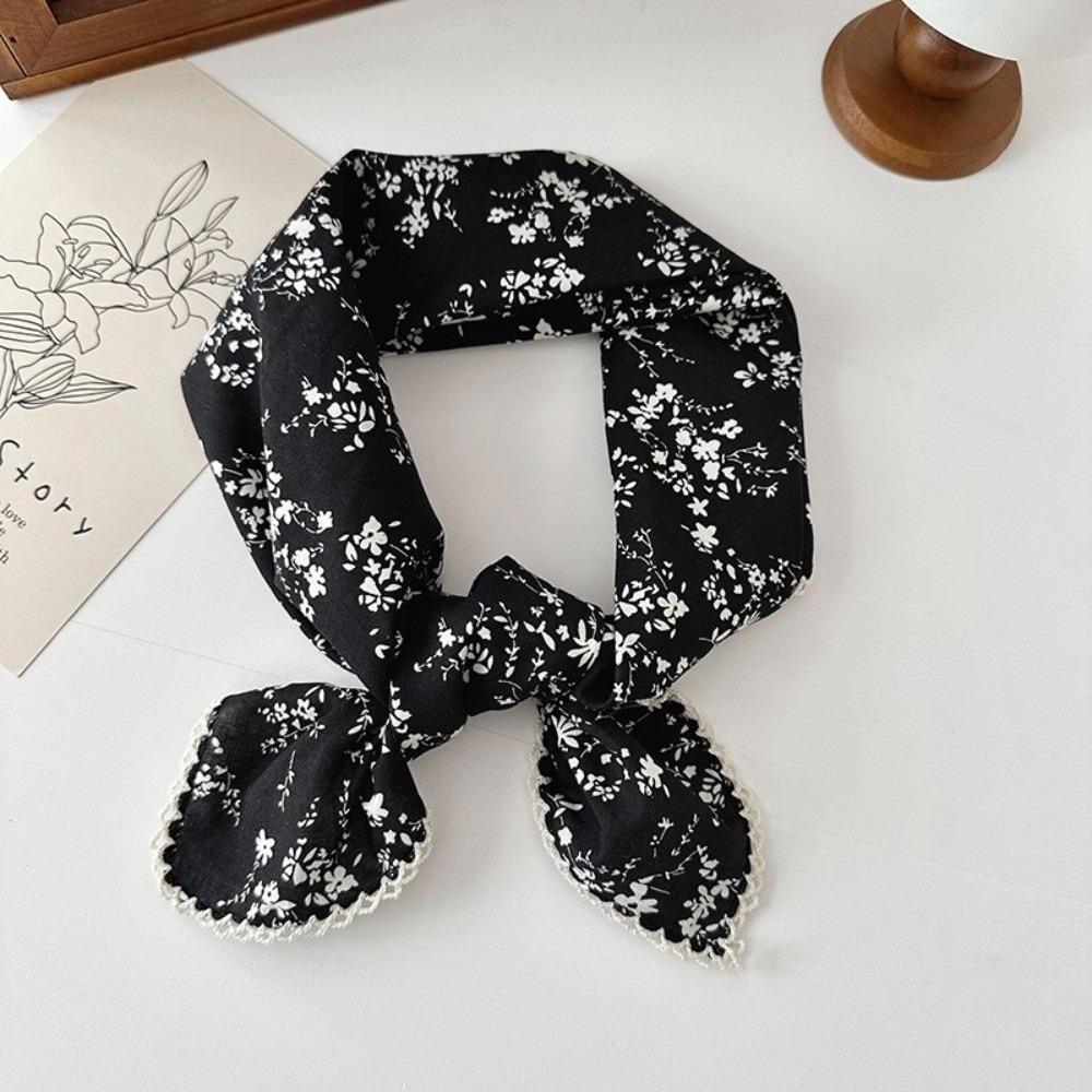 

printing Neck Scarves 70x70cm Bandana Scarfs Versatile Handkerchief Scarves for Women чорний