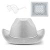 3pcs NEW Shining Western Cowboy Hat Funny Party Wear Happy Hen Party Decor Sequin Bachelorette Party Decor Cowgirl Theme