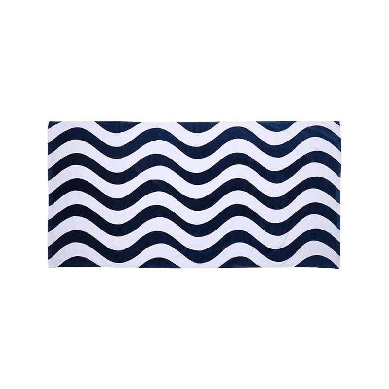 

Printed Beach Towel Cotton Soft Water-absorbing Thickened Swimming Sports Bathing Large 89x178 темно-синий