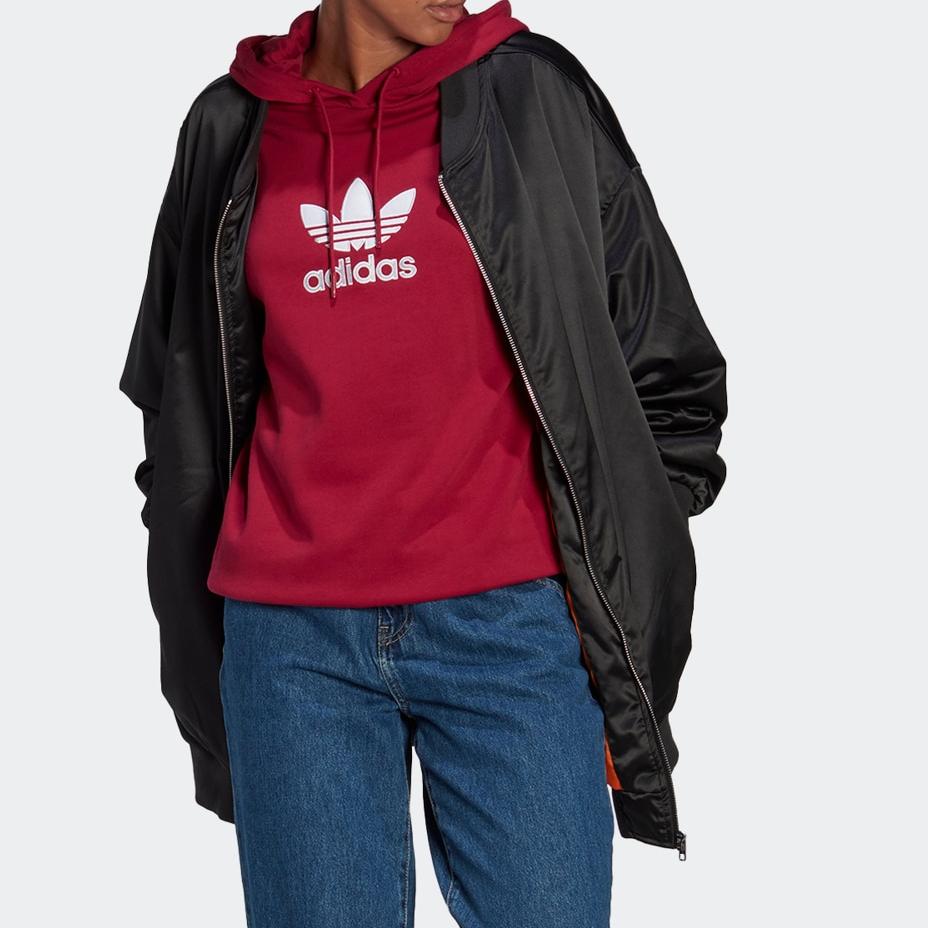 Adidas Originals Trefoil Logo Embroidered Casual Hoodie Long Sleeve Women Tops II6091