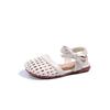 Kids Beach Shoes with Cute Knot 2024 Summer New Girls Retro British Woven Sandals Children Soft Hollow Elegant Versatile Sandals