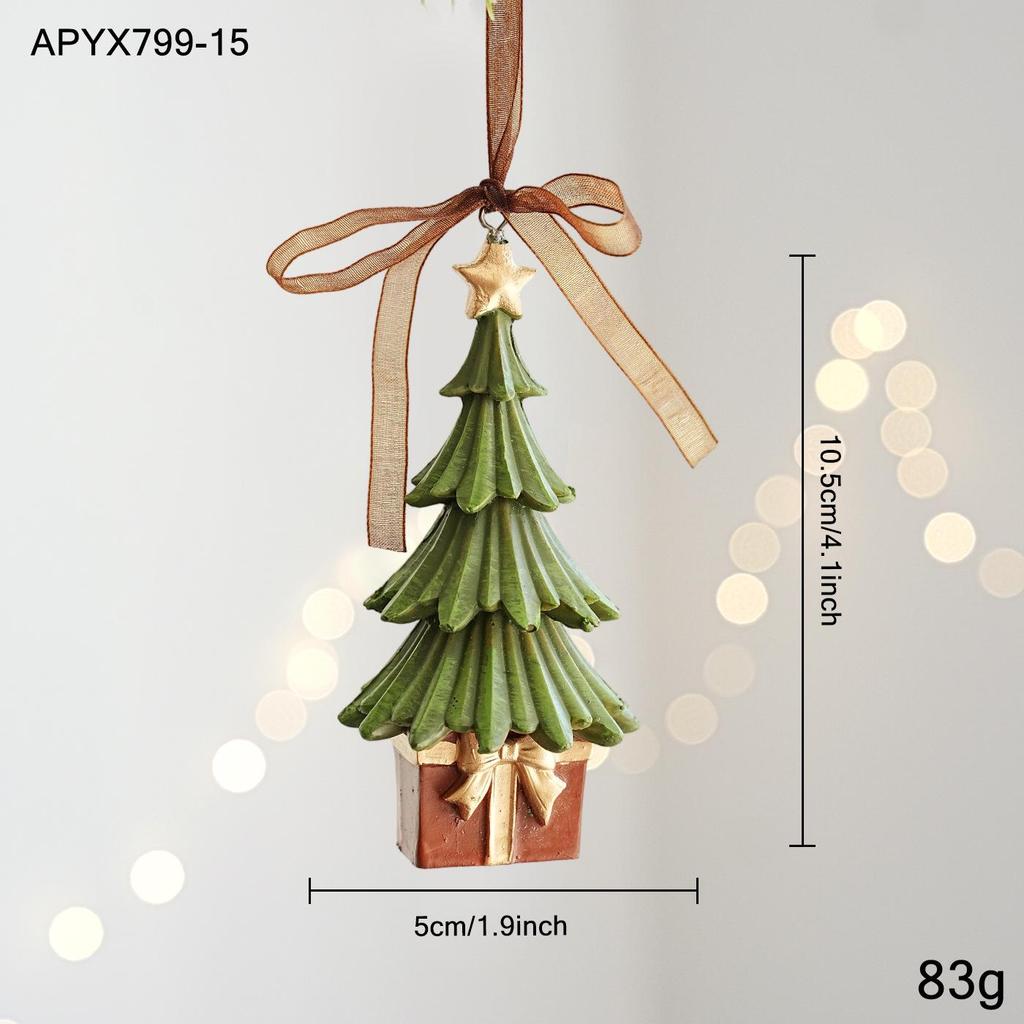 Colorful Retro 3D Resin Bell Pendant for Christmas Tree Decoration