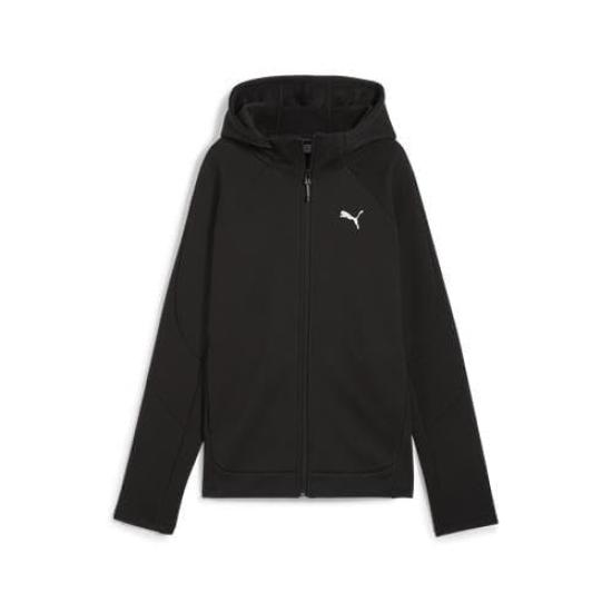 PUMA EVOSTRIPE Warm Hooded Black Jacket, Windproof, Fleece-Lined, Women's, 684217, Fall/Winter 2024, (01)
