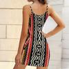 Summer New Retro Patterns  Print Sleeveless Bodycon Dress with Pockets Sexy Slim Fit Elegant Party Dress