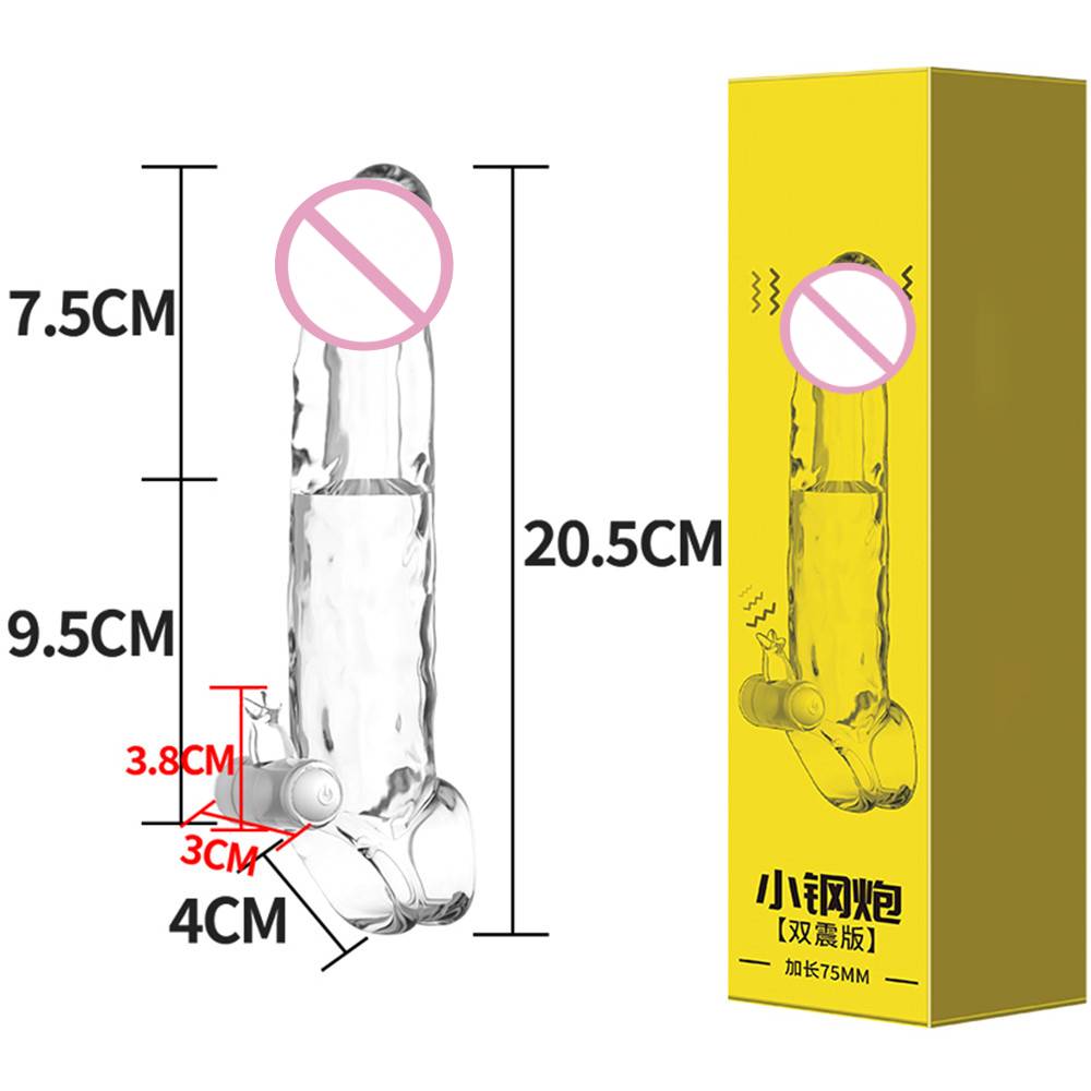 Transparent Penis Sleeve Reusable Condom Penis Extender Girth Enhancer Realistic Sleeve Sheath Delay Ejaculation Sex Toy for Men
