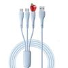 Braided 3-in-1 Fast Charging Cable, 3A, Compatible with Apple & Type-C Android Devices