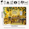 2D Freshly Lemonade Backdrop, Summer Lemon Stand Photography Background Banner