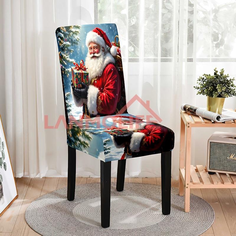 

Печатный Рождественский Чехол на Стул Европейский и Американский Применимый Размер Чехол на Обеденный Стул для Дома Отеля Домашняя Атмосфера Украшение Чехол на Стул Universal chair cover