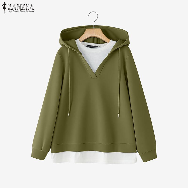 ZANZEA Women Casual Hoodies Long Sleeve Autumn Pullover Sweatshirt