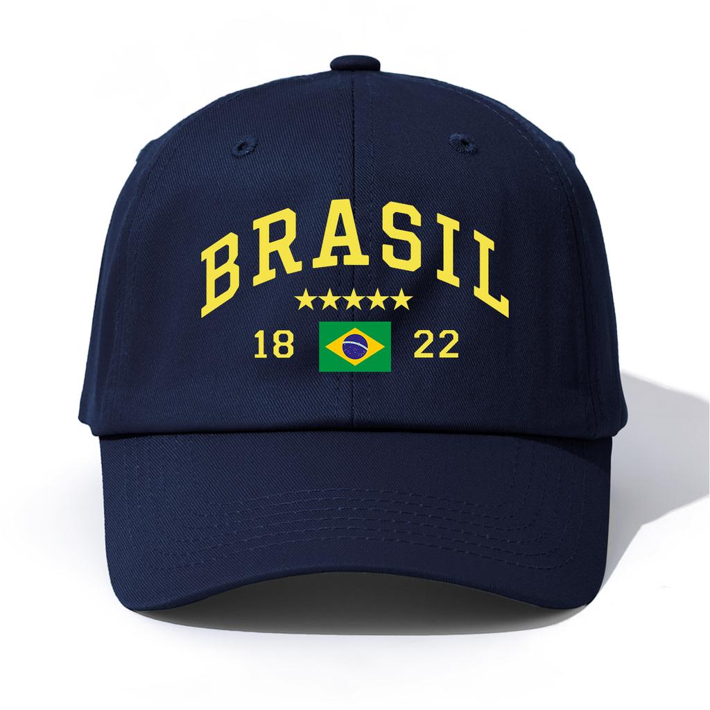 1pc BRASIL Print Baseball Cap for AdultsMinimalist Retro Style Casual Soft Adjustable Dad HatPerfect As Gift
