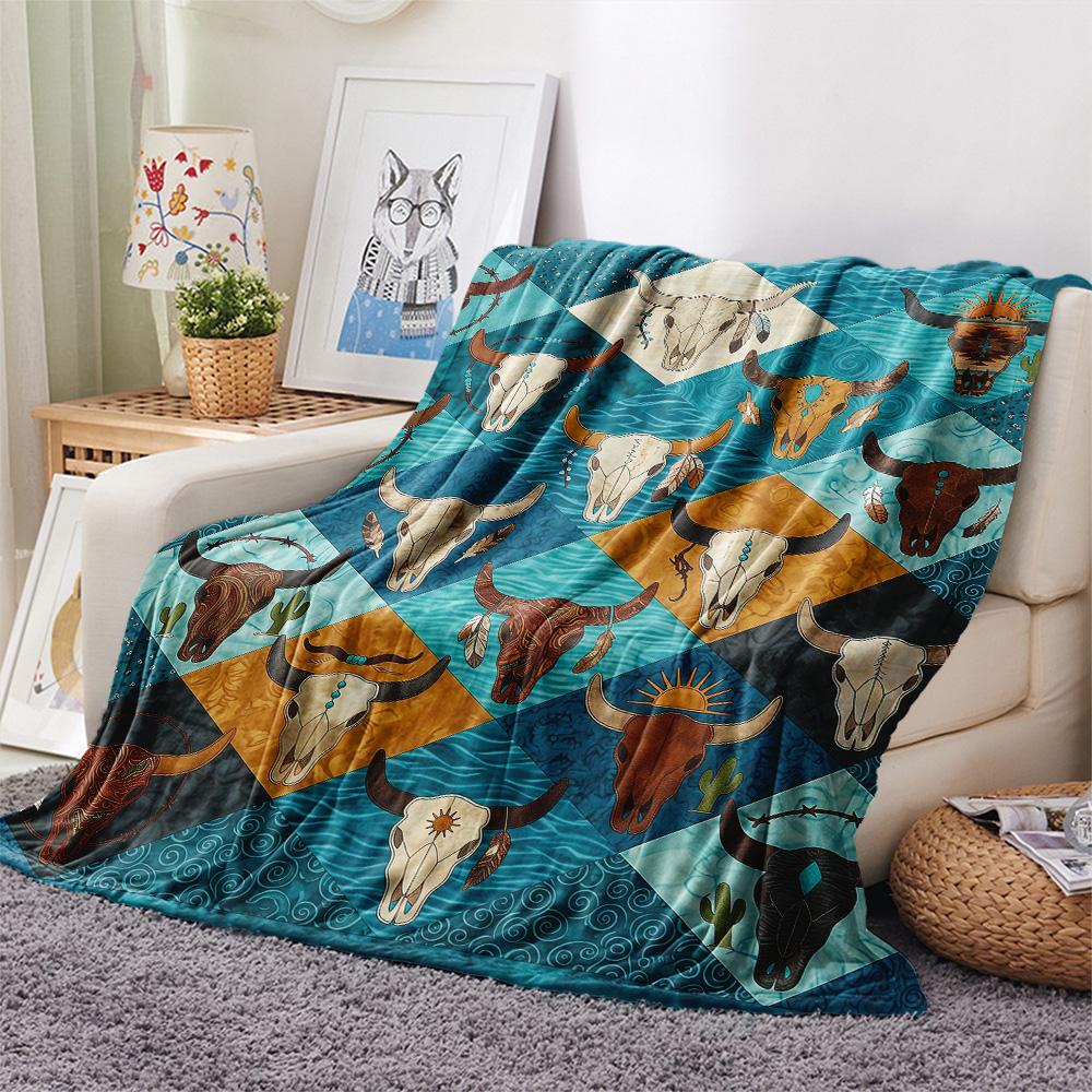 1Pc Cultural Puzzle Print Flannel Blanket High Quality Warm Comfortable Cover for All Seasons Perfect for Gifts Home Decor
