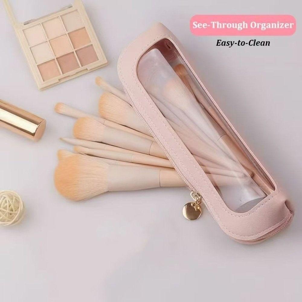 Visible Cosmetic Storage Pouch Waterproof Makeup Organizer Compact Pencil Case School Supplies