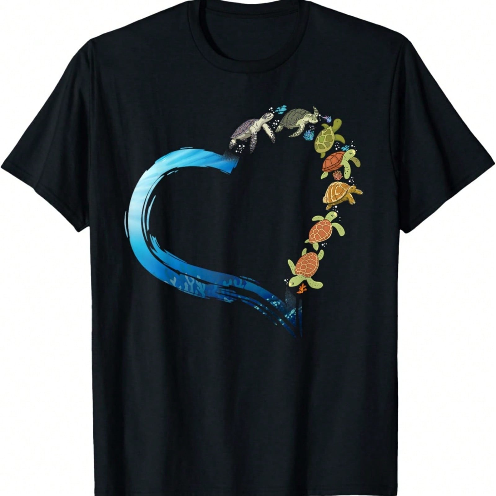 Sea Turtle Tortoise Heart T-Shirt S разноцветный