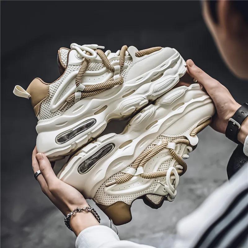 Casual Man Shoes Non-slip Shoe for Men Outdoor Solid Colour Zapatillas De Hombre Mens Tennis Chunky Sneakers Thick Soled