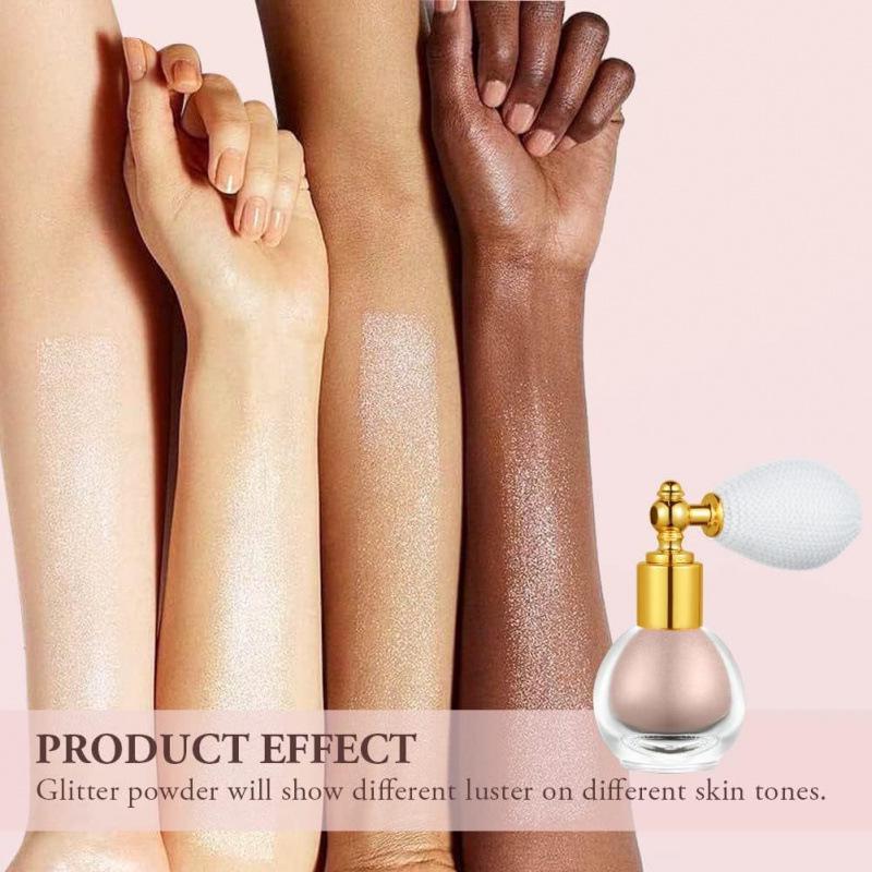 Celebrity Glow Airbag Wig Highlighter: Shimmer Spray & Pearlescent Loose Powder