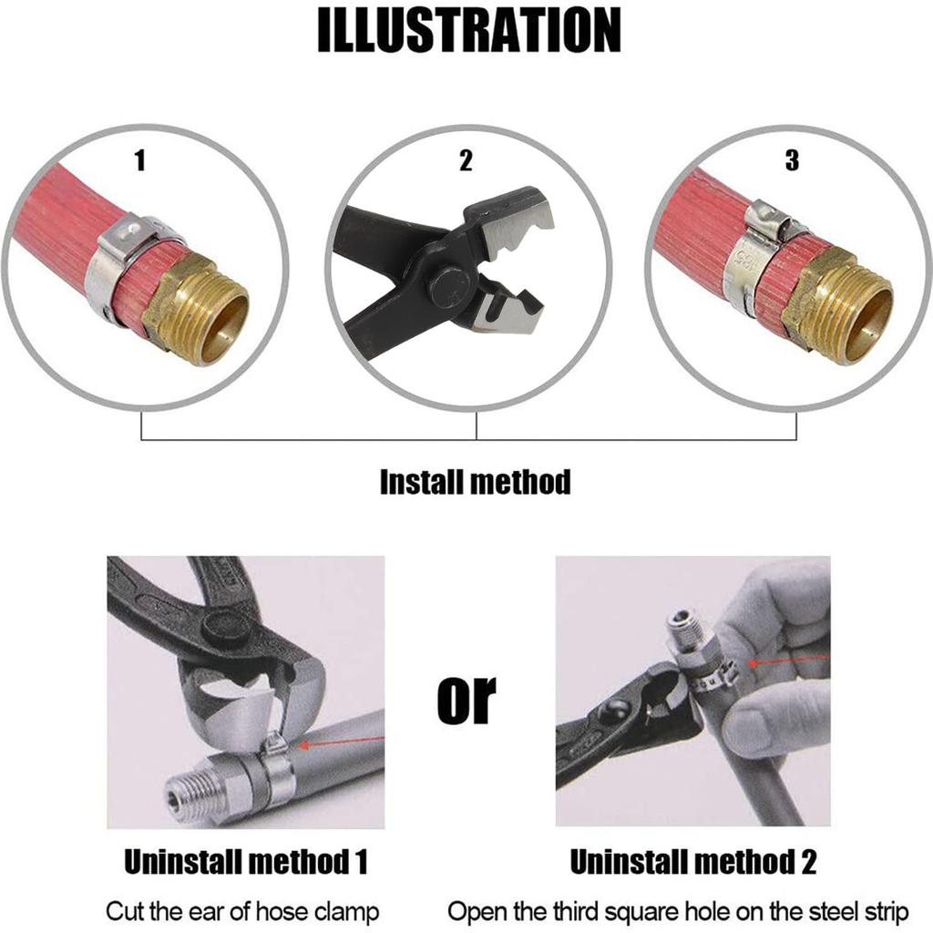 80 KUSŮ Sada různých sponek na hadice Nerezová ocel Jednouchohé svorky na trubky se svěrnými kleštěmi Nerezové svorky na hadice