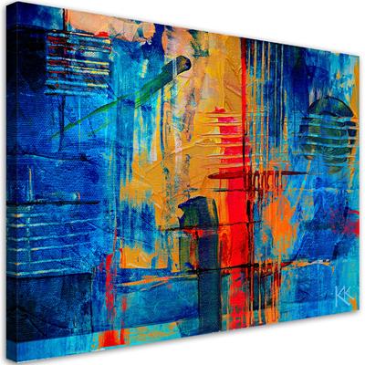 Canvas Print Blue Abstract Hand Painted