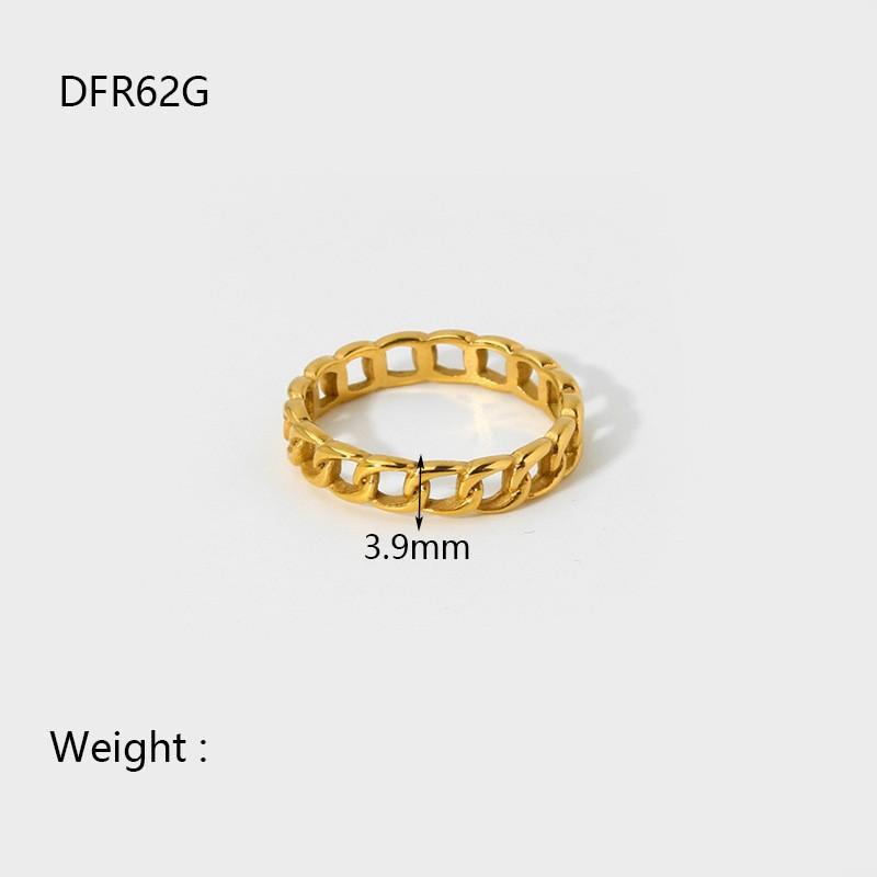 European and American INS Simple and Versatile Geometric Splicing Plain Ring Ring Ring Plated with 18K Gold Stainless Steel Waterproof Fashion