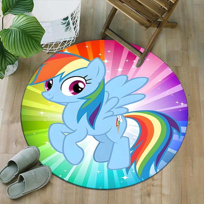 1pc My Little Pony7 Print Round Carpet Chair Round Carpet Suitable for Bedroom Living Room Home Decorative Carpet