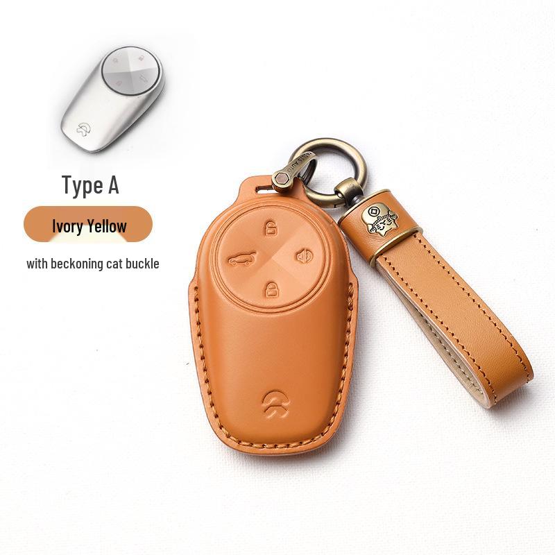 NIO EC6/ES6/ES8 Genuine Leather Key Case with Cowhide Shell & Buckle