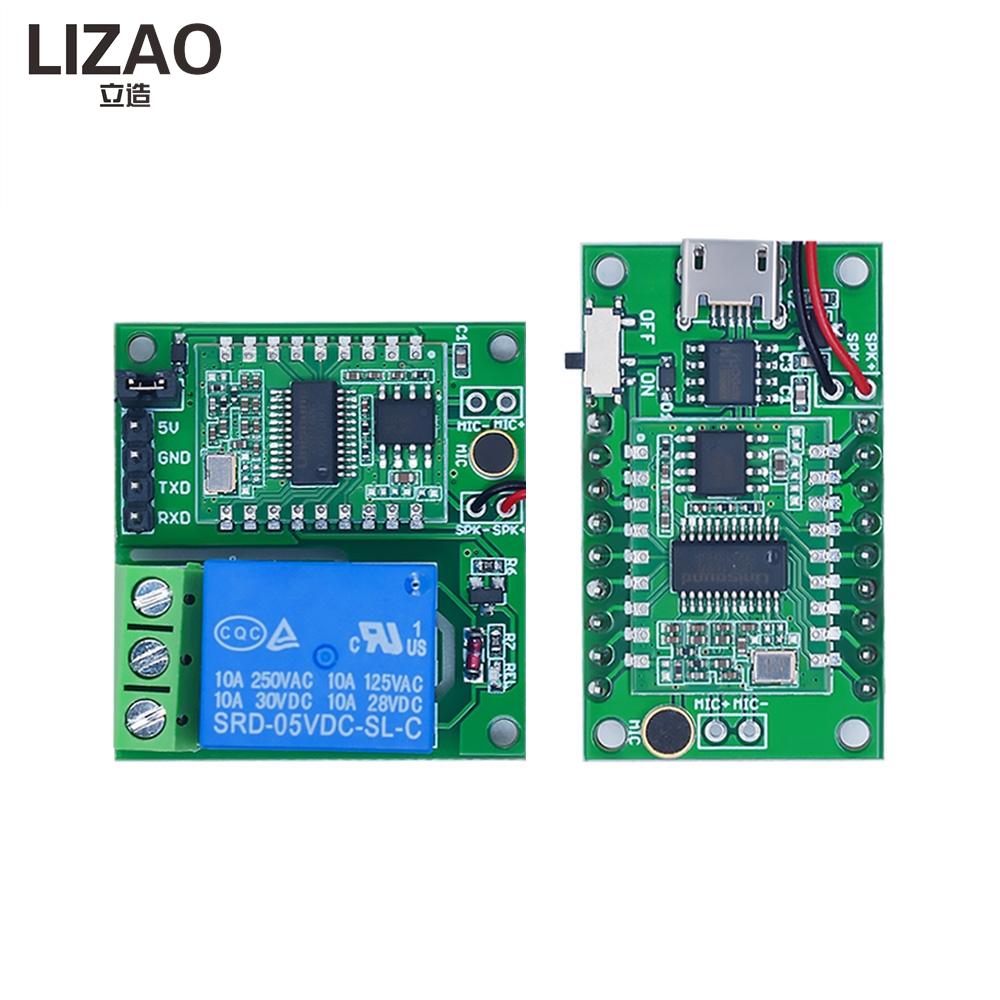 LIZAO AI Intelligent Voice Control Board, Offline Voice Recognition Switch Module, Low Power Voice Detection Development Module
