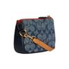 COACH clutch bag Nolita 15 Metal Logo Chambray Presbyopia Printed All Over Signature Chambray and Smooth Leather Mahjong Underarm Shoulder Small