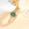 New Fashion Green Dial with Diamond Studded Bars, High-value Steel Strap Watch Strap Jewelry Set of Five Pieces Without a Gift B