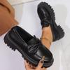 2025 spring new loafers women's British style one-pedal JK student platform thick heel small leather shoes women's shoes