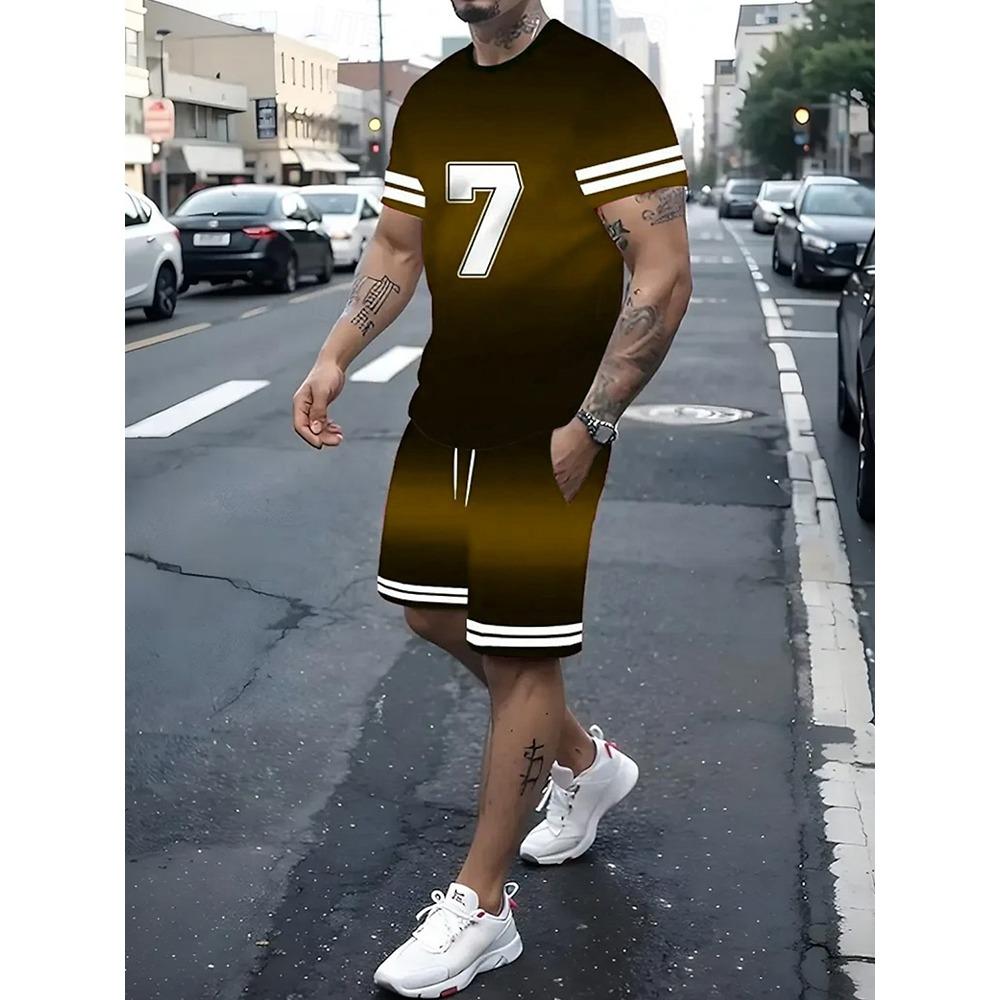 2026 New 3D Animal Print Men's T-shirt And Shorts Set Summer Casual Men's Short-sleeved Top Urban Street Men's Sports Shorts