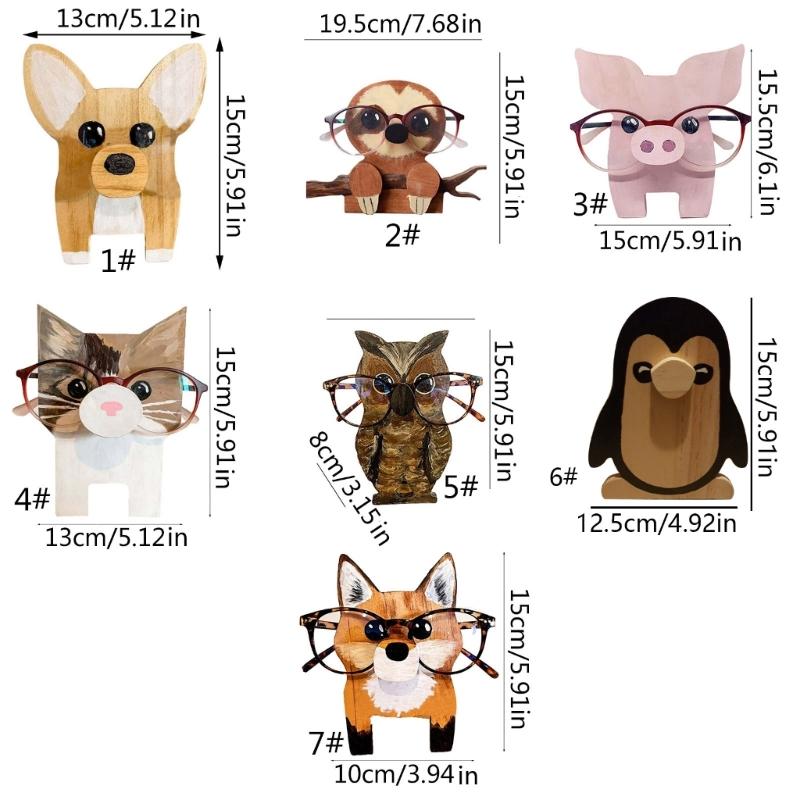 Handmade Wooden Carved Animal Eyeglass Holder Sunglasses Display Stand Home Office Desk Decor Christmas New Year Gift