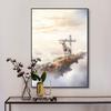 Lamb of God and Cross Scared Heart of Jesus Poster Christian Religion Canvas Painting Wall Art  Picture for Room Home Decor