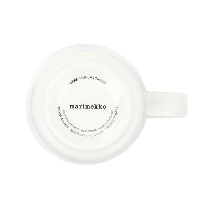 [Marimekko] Yuflanikko Mug 250ml (White x Light Blue x Orange Red) 075411 Oiva Juhla Unikko Mug 2.5dl Dishware Multicolor, diameter 8cm,