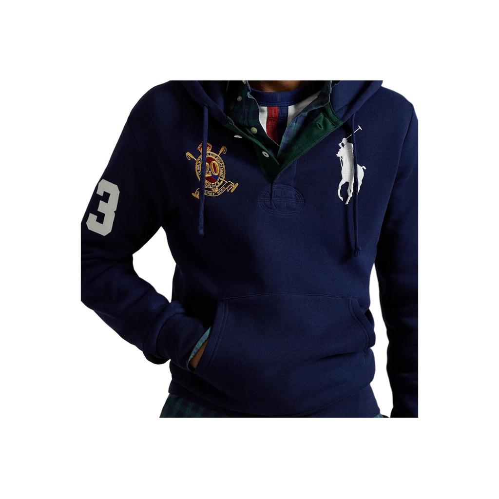 Polo Ralph Lauren FW25 Big Pony 20th Anniversary Badge Fleece Hoodie Men Hoodies 710981769-001