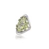 Sterling Silver Multi Stone Peridot Ring - Cluster Green Gemstone Statement Ring with Rope Border - August Birthstone Jewelry for Women