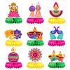 Party Scene Diwali Paper Honeycomb Elephant Decoration Set Ornaments Tabletop