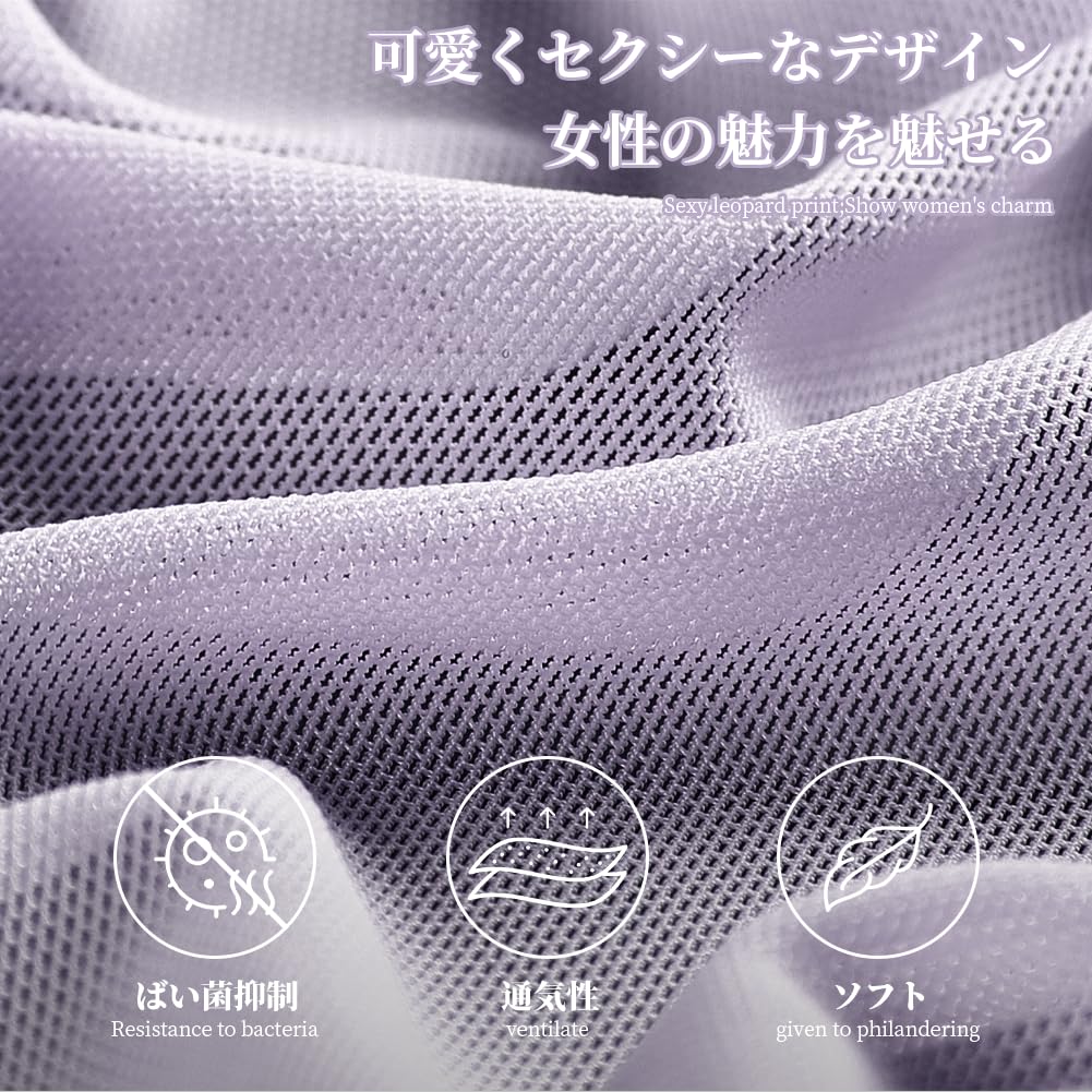 TUOTISI Cute Sheer Sexy Pack of 5 Women's Full-Back Panties, Underwear, Lace, See-Through Ribbon, Lingerie, Low-Waist Mesh, (Size M)