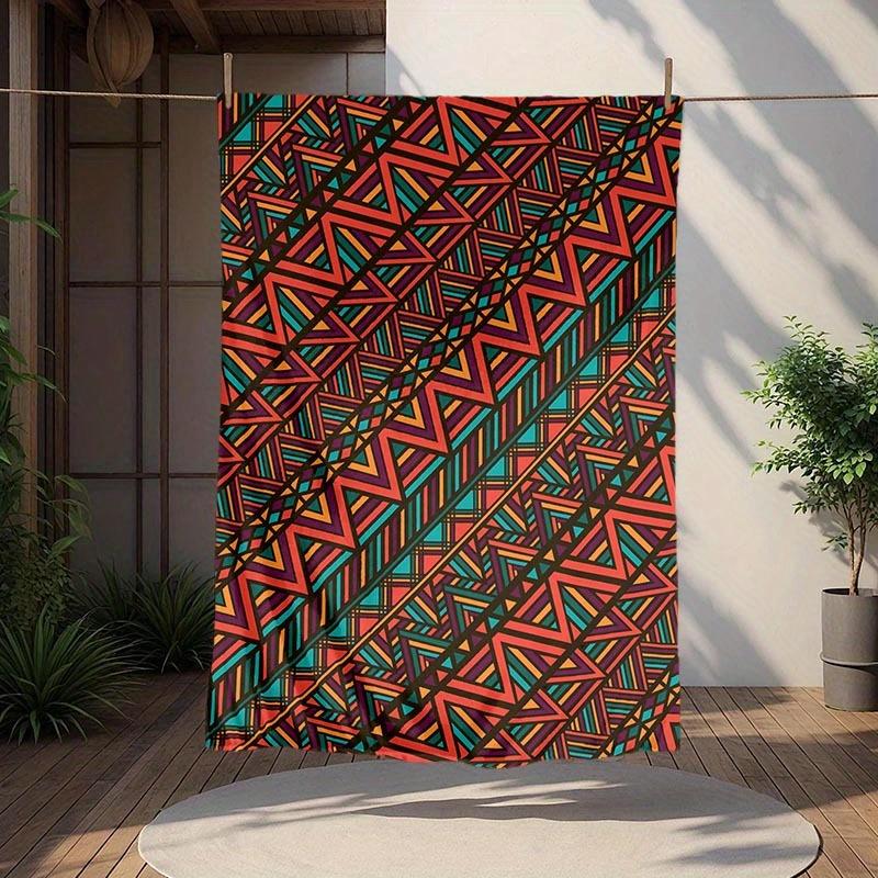 

1pc African Style Printing Lightweight Flannel Blanket, Comfortable and Warm Blanket, for Camping Sofa Bed and Couch Office, Gift Blankets in 100x150cm