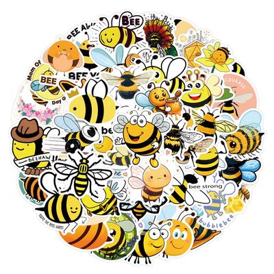 55pz Adesivi Carini Ape Cartone Animato: Decorazioni impermeabili fai-da-te per scrivanie, valigie, diari