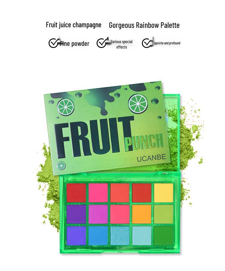 UCANBE 15-Color Eyeshadow Palette: Shimmer & Matte for Student Cosplay, Trendy Dopamine, Low Saturation Hues.