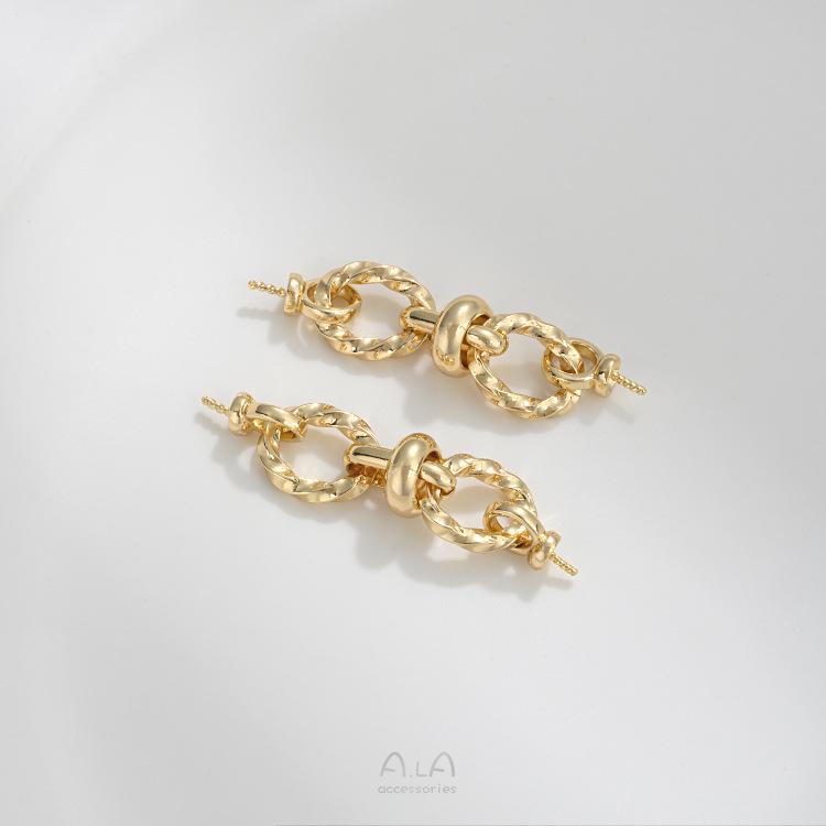 Łańcuszek z podwójnymi szpilkami oczkowymi wypełniony 14-karatowym złotem do tworzenia biżuterii DIY